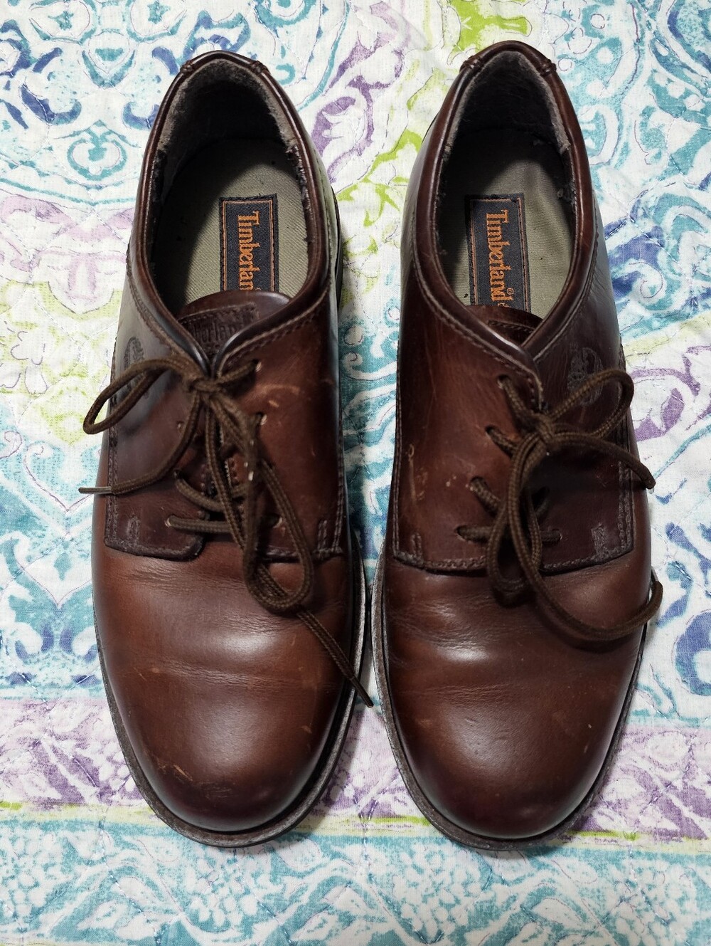 Timberland Men's Dark Brown Leather Derby Shoes Size 7.5